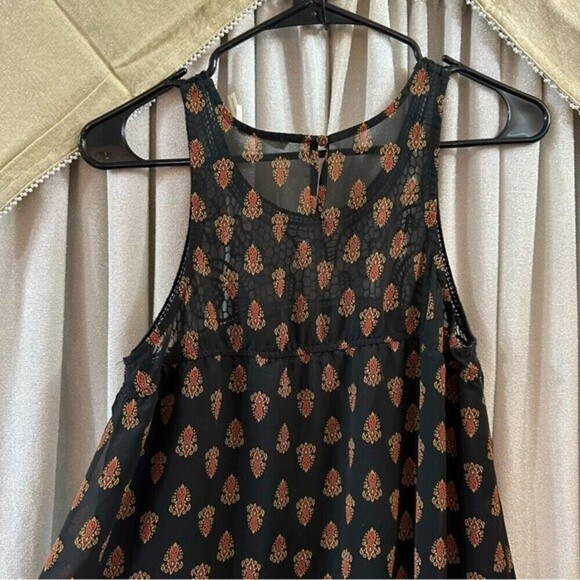 Blu Pepper Black Multicolor Geometric Boho Print Sleeveless Dress Size‎ Small - Picture 9 of 14